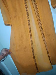 Orange Embellished Ethnic drape