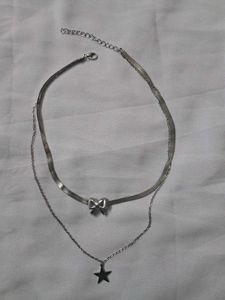 Layered Bow & Star Necklace