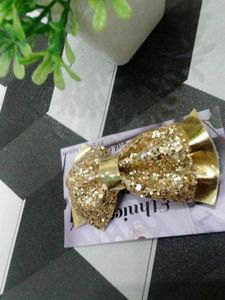 Sparkling Gold Hair Bow