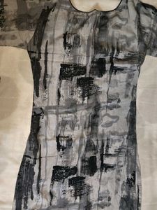 Abstract Print Long Sleeve Kimono