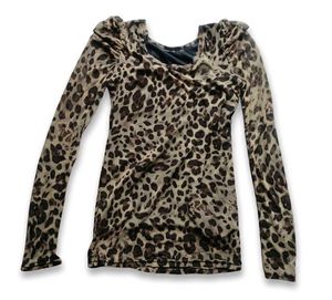Leopard Print Mesh Top