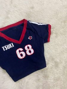 Sporty Athletic Cropped Jersey