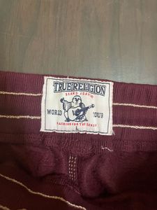 True Religion Burgundy Sweatpants