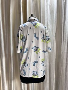Cute Alien Print Short Sleeve Shirt🩵