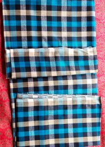 Blue Checkered unstitched shirt fabric