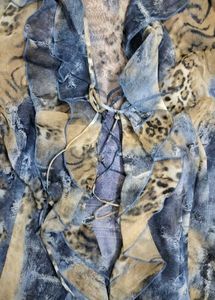 Y2K Ruffled Animal Print Blouse