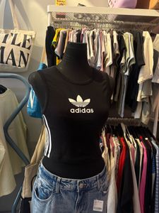 Adidas Black Cropped Tank Top