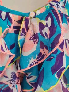 Multicolored Frill Frock