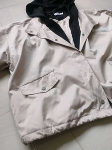 Stylish Beige Hooded Jacket