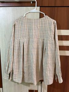 Cute Plaid Long Sleeve Top