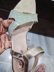 Gold Sparkly Heeled Sandals