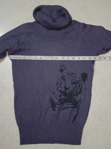 Tiger Print Turtleneck Sweater