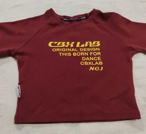 Burgundy Graphic Crop Top