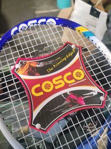 blue Cosco Max Power aluminum tennis racquet, whic