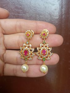 1gram Gold  CZ FINISHING EARRINGS