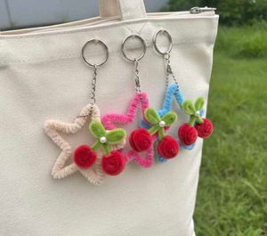Cute Cherry & Star Keychain (1)
