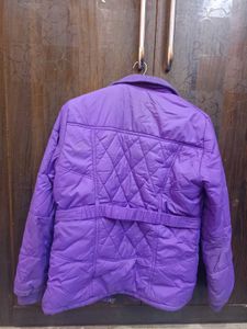Purple Quilted Puffer Jacket