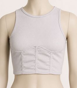 Ribbed Corset Crop Top
