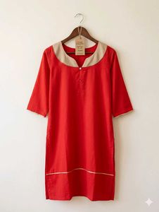 red cotton kurti