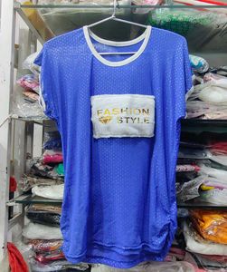Stylish Blue Top with "Fashion Style" Accent