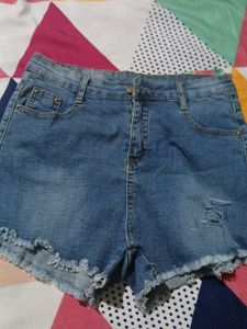 Distressed Denim Shorts