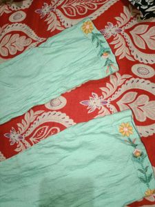 Embroidered Teal Kurta Set