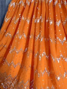 wedding Sequin Orange gown 5 to7 age with matching