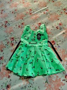 Cute Green Floral Print Dress
