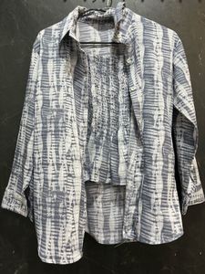 Stylish Smocked Button-Down Shirt