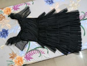Aesthetic Black Ruffle Party Dress 🖤
