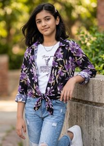 12/13 girl Trendy Floral Shirt top