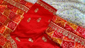 Vibrant Bandhani Saree with Embellished Border