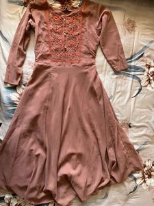 Anarkali Pattern Brownish Mauve Long Kurta