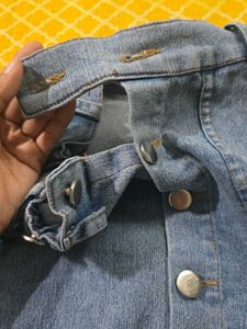 Light Wash Denim Button-Front Skirt