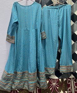 Elegant Blue Embroidered Kurta Set