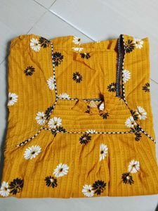 green, yellow, brown cotton nighty