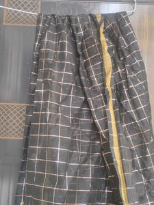 Elegant Black &amp; Gold Checked Dupatta