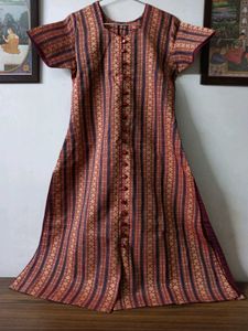Beautiful Striped Buti Work Kurta Set