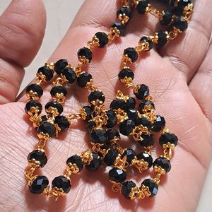 Black Crystal Long Ethnic Mala