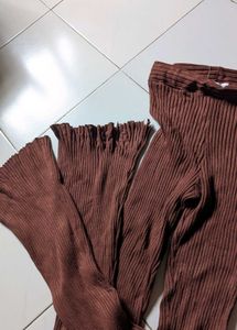 Brown ribbed pants