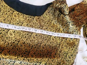 Elegant Gold Brocade Kurta Set