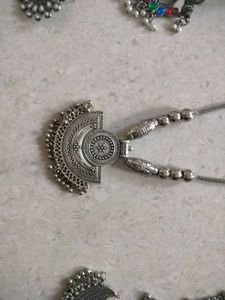Boho Silver Oxidized Jewellery Set