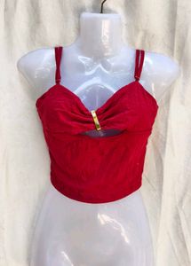 Chic Red Crop Top