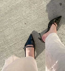 Zara Black Patent Slingback Heels