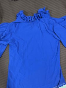 Blue Ruffled Blouse