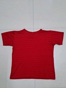 Red Striped Crew Neck T-Shirt