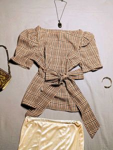 k-drama inspired checked top