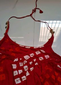 Bohemian Red Bandhani Halter Neck Top