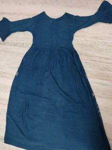 Elegant Teal Kurta with Golden Embellishments (two