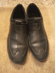 Men's Black Casual Leather Shoes Slip-on